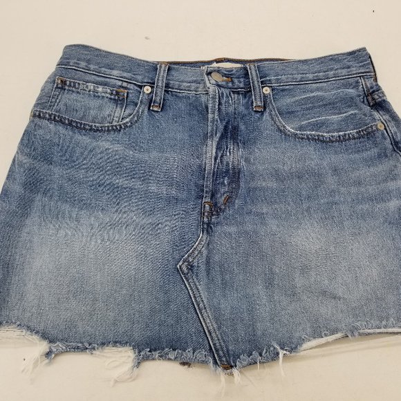 Madewell Women's Size 29 Rigid Denim Relaxed Mini Skirt in Rosehill Wash AL371 - Picture 2 of 6